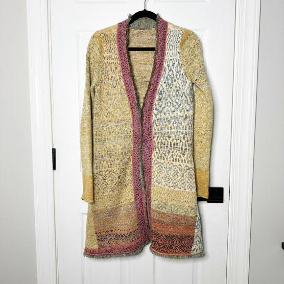 Free People‎ HTF Size S Desert Drifter Long Sleeve Thick Knit Coatigan Cardigan - Picture 1 of 9